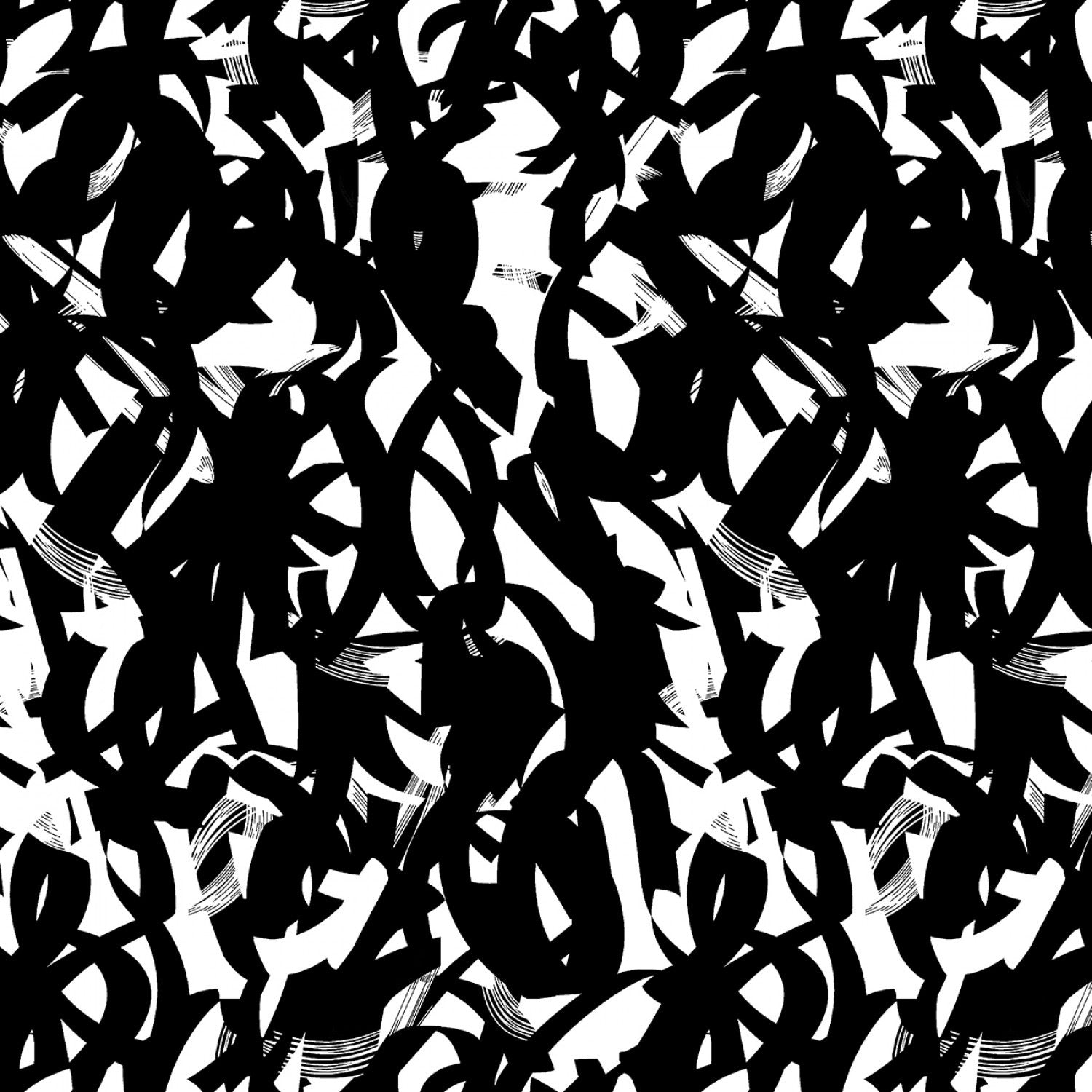 Brush Strokes - Black/White - 108" Wide - Studio E