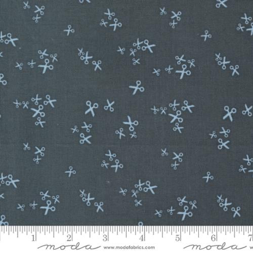 Bluish - Scissors Charcoal - 44" Wide - Moda