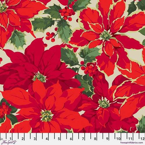 Winterberry - Poinsettia Natural - 44" Wide - FreeSpirit