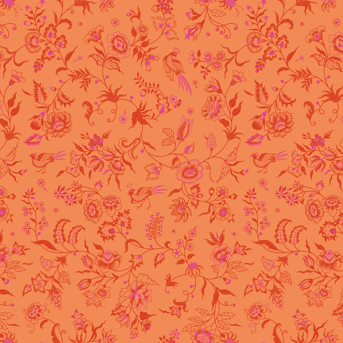 Kipling Gardens - Haviland - Orange - 44" Wide - Riley Blake