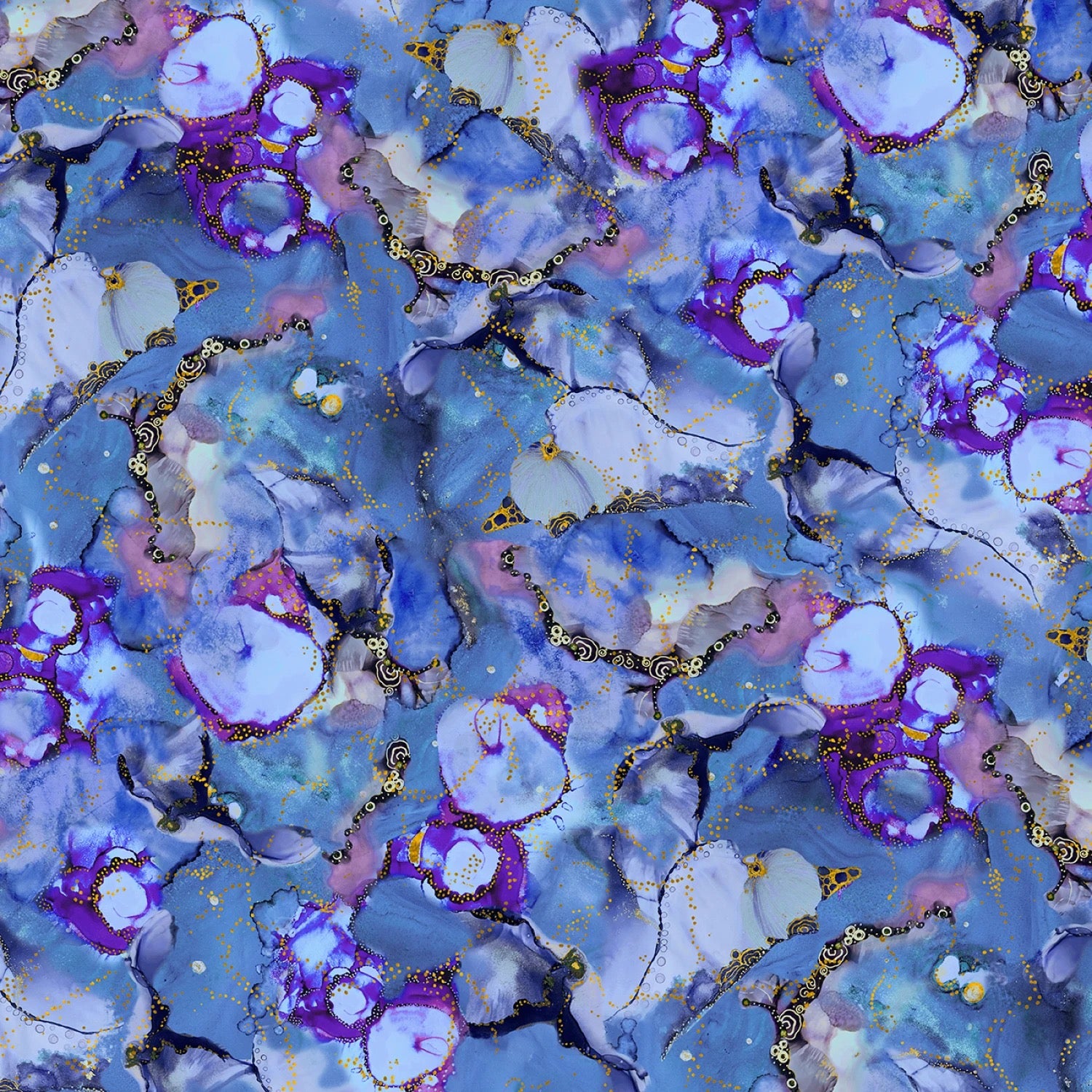 Painted Sea - Tonal Allover - PSEA5943-BV - 44" Wide - P & B Textiles