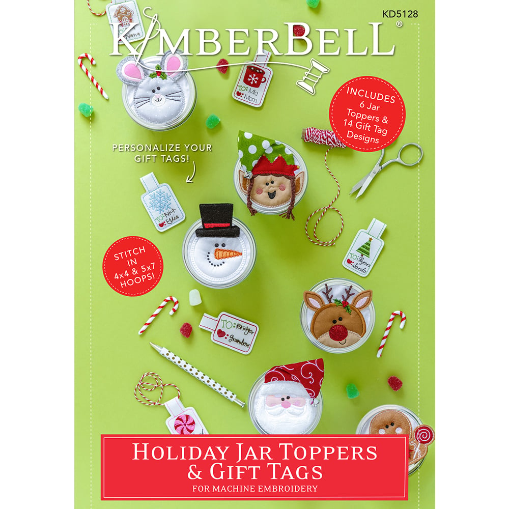 Holiday Jar Toppers & Gift Tags - Machine Embroidery CD - Kimberbell