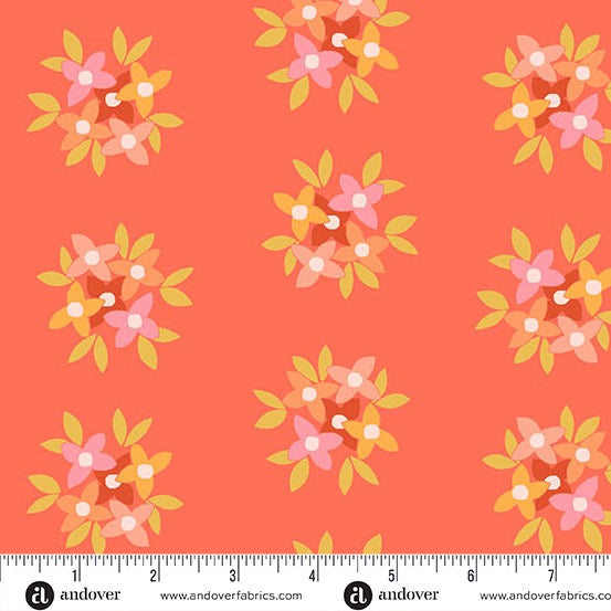 Friday Night - Posy Grande - Tomato - 44" Wide - Andover Fabrics