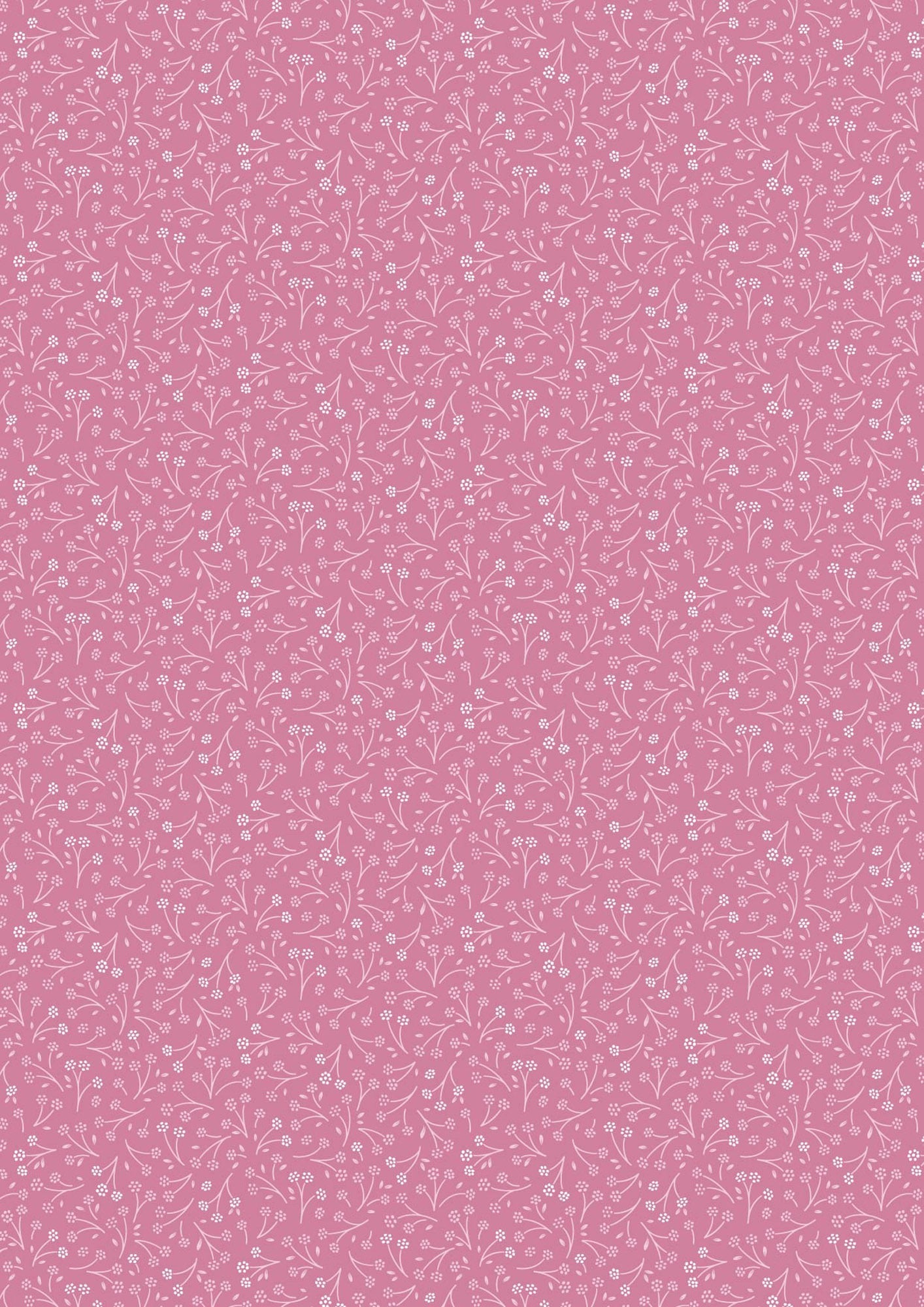 The Pressed Flower - Pretty Posy - Cerise - 44" Wide - Lewis & Irene Fabrics