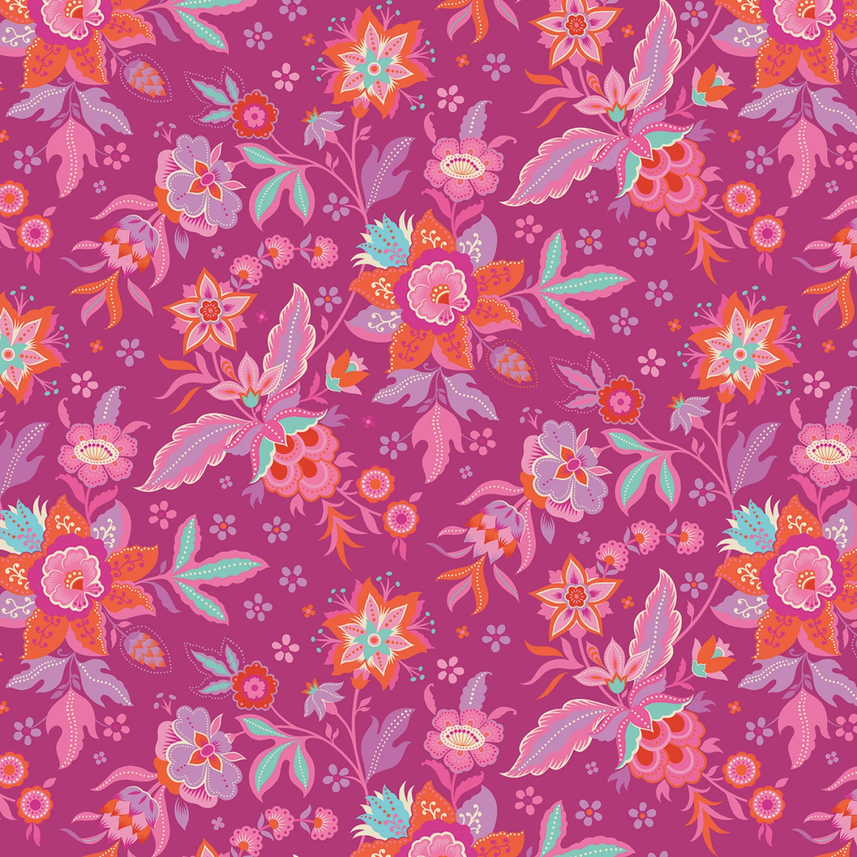 Kipling Gardens - Main - Fuchsia - 44" Wide - Riley Blake