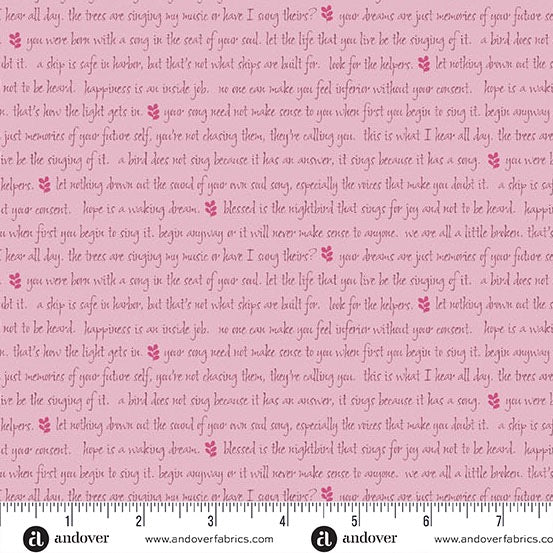 A Song to Sing - Soul Speak - Rose - 44" Wide - Andover Fabrics