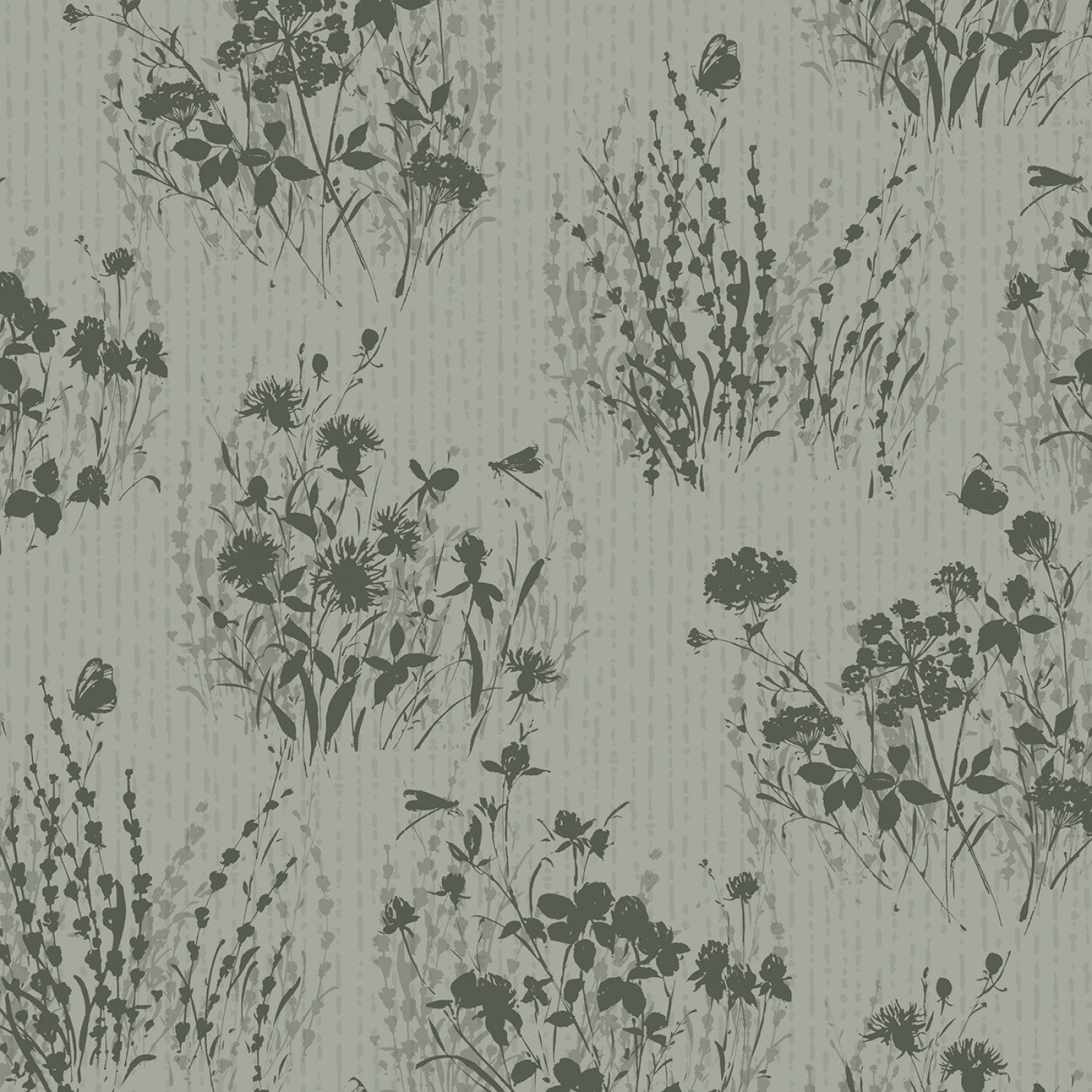 Au Naturel - Green Floral Silhouettes - 44" Wide - Wilmington