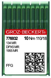 Groz-Beckert Size 110/18 (4.0) MR FFG Steel Needle - 1 Package of 10 Needles