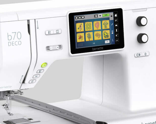 bernette 70 DECO — touchscreen and multifunction control-knob close-up