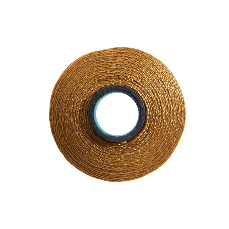 Magna-Glide Delight pre-wound bobbin, Size L, in Honey Gold (#80125), Jar of 20 by Fil-Tec