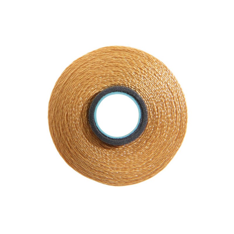 Magna-Glide Delight pre-wound bobbin, Size L, in Military Gold (#27407), Jar of 20 by Fil-Tec