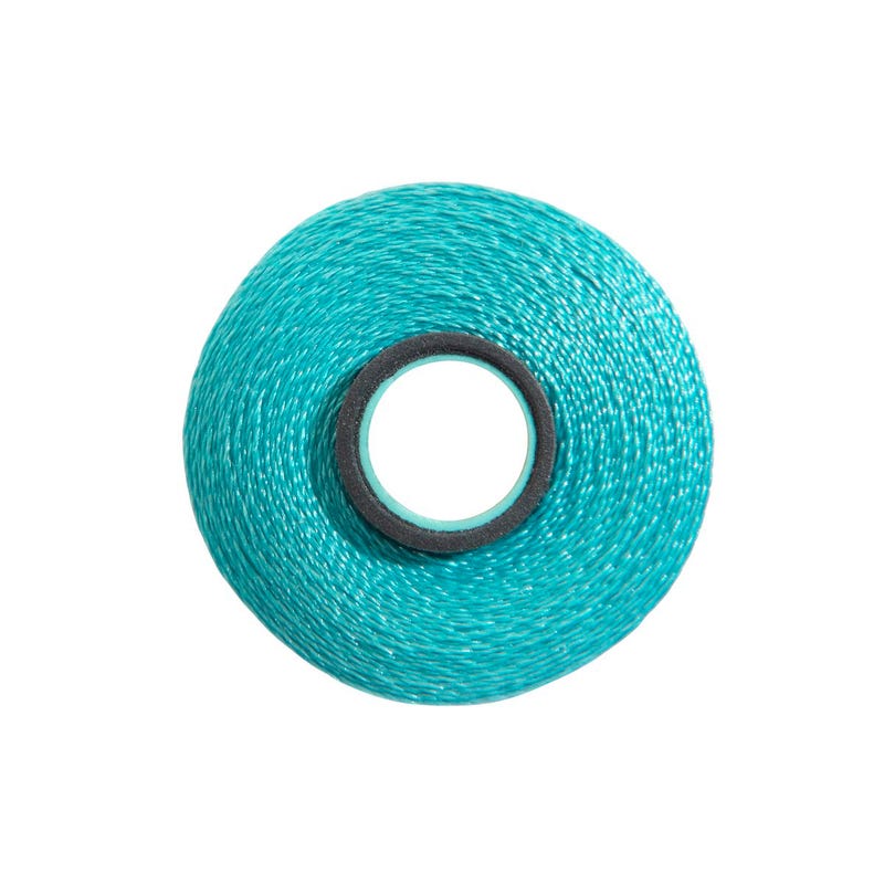 Magna-Glide Delight pre-wound bobbin, Size L, in Robin Egg (#30632), Jar of 20 by Fil-Tec