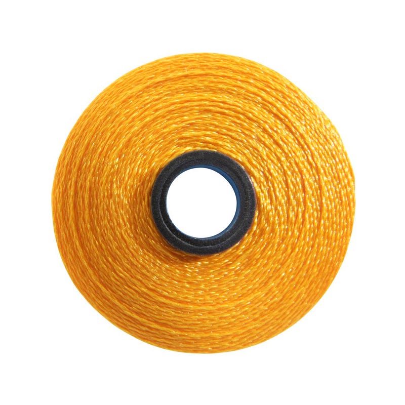 Magna-Glide Delight pre-wound bobbin, Size M, in Bright Gold (#80137), Jar of 10 by Fil-Tec