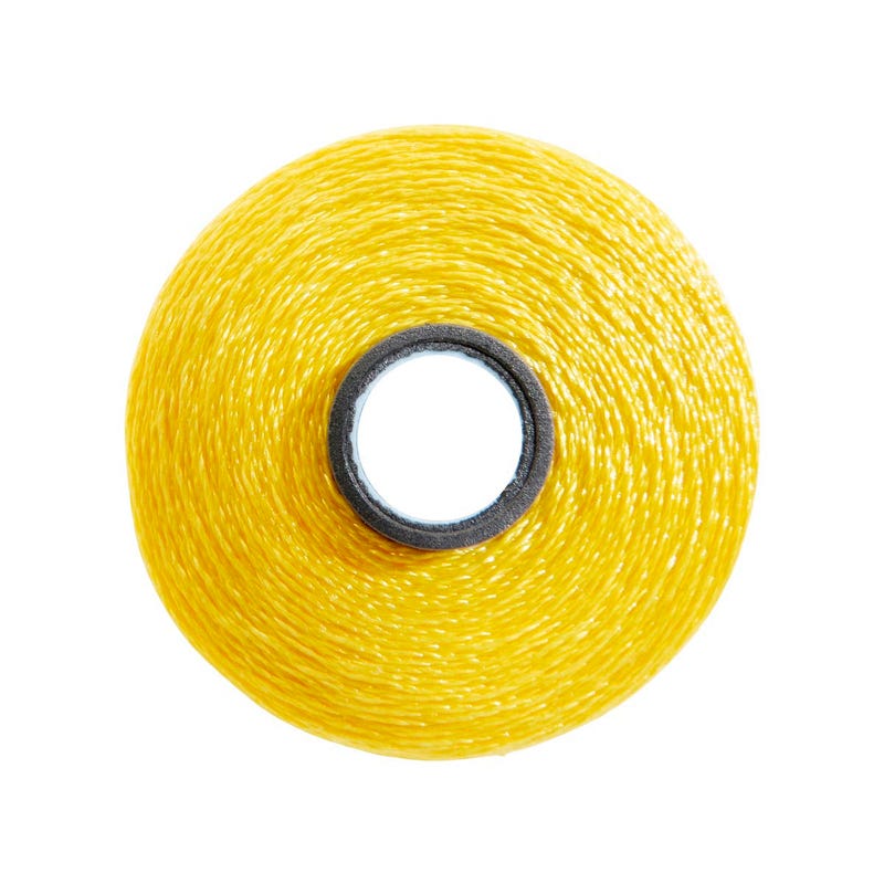 Magna-Glide Delight pre-wound bobbin, Size M, in Bright Yellow (#80108), Jar of 10 by Fil-Tec