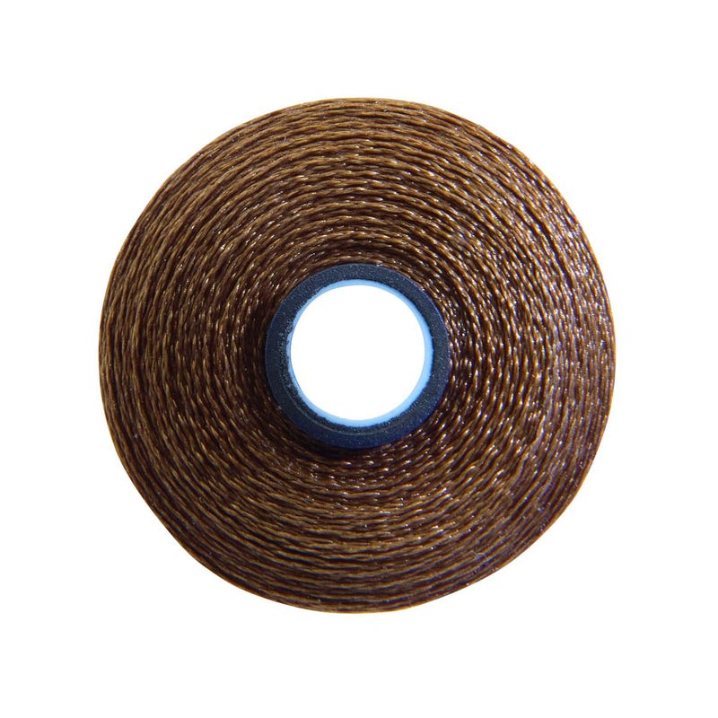 Magna-Glide Delight pre-wound bobbin, Size M, in Leather (#20140), Jar of 10 by Fil-Tec