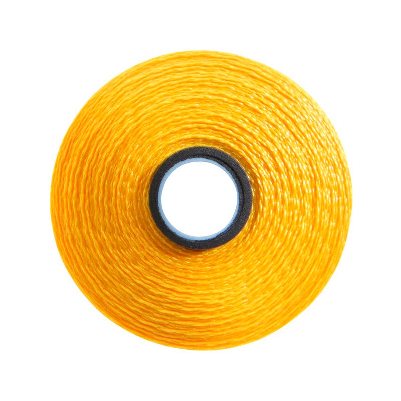 Magna-Glide Delight pre-wound bobbin, Size M, in Mango (#80116), Jar of 10 by Fil-Tec