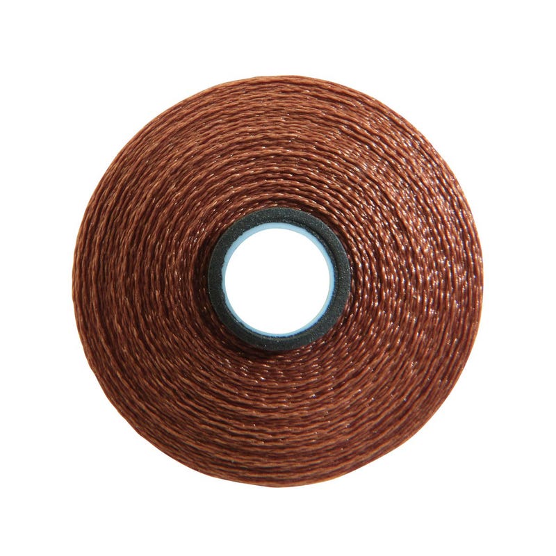 Magna-Glide Delight pre-wound bobbin, Size M, in Medium Brown (#20464), Jar of 10 by Fil-Tec
