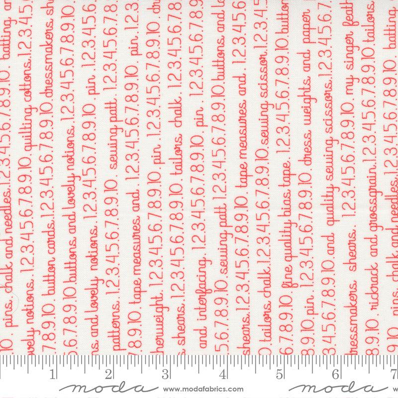 Fresh Fig Favourites - Ivory Red Words - 44" Wide - Moda - Kawartha Quilting and Sewing LTD.