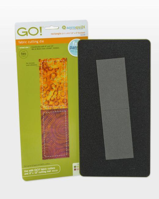 GO! Rectangle - 2 1/2" x 4 1/2" (2" x 4" Finished) Die - Kawartha Quilting and Sewing LTD.