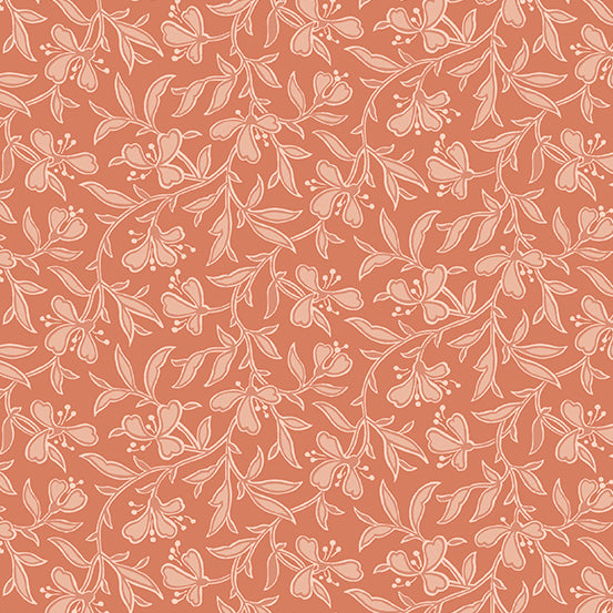 Fleur Nouveau - Vine Orange - 44" Wide - Andover Fabrics