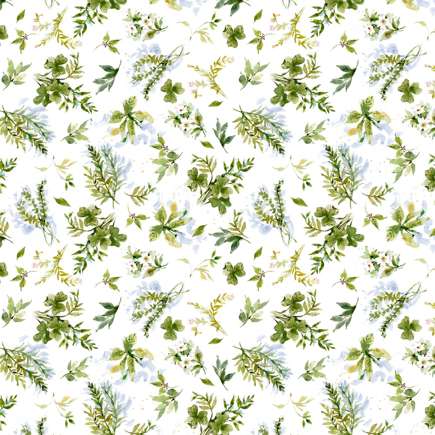 Among the Branches - White Foilage Allover - 44" Wide - Wilmington