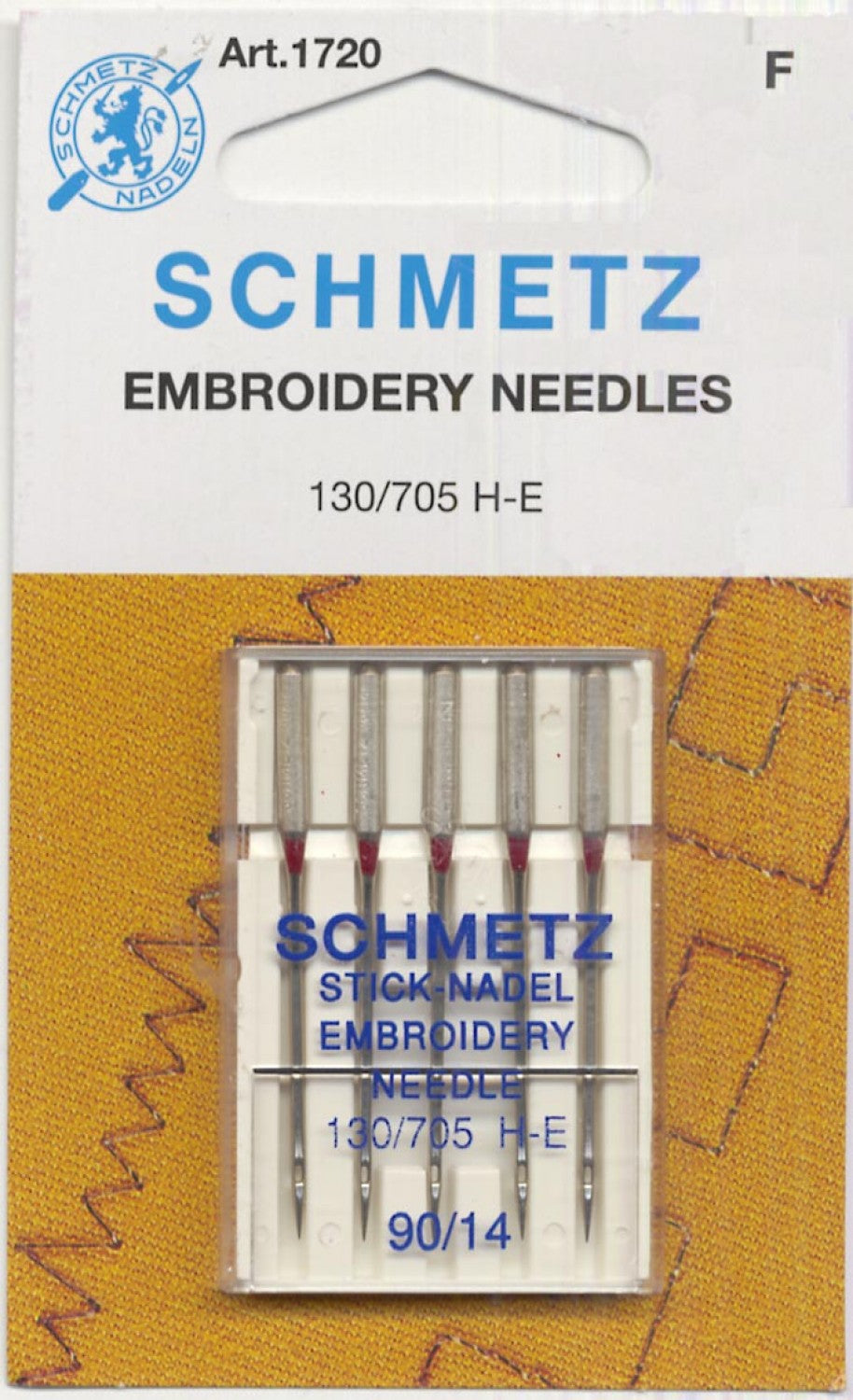 Schmetz Embroidery Needle - 90/14 - 1 Package of 5 Needles