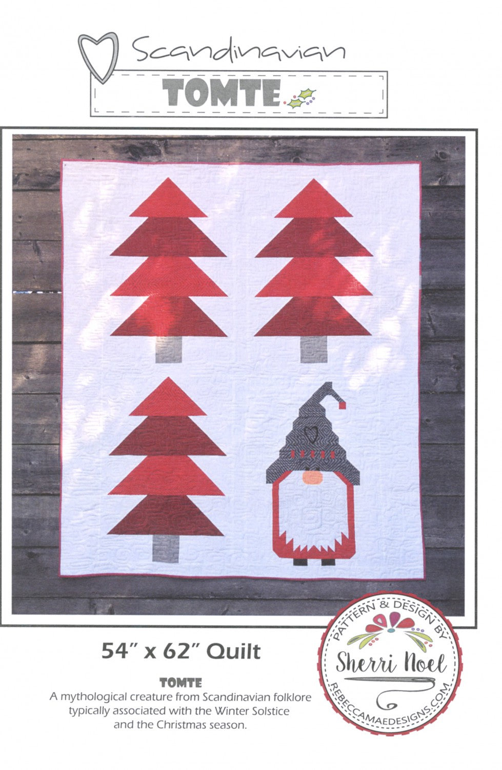 Scandinavian Tomte - Quilt Pattern - Rebecca Mae Designs