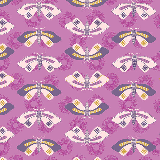 Wandering - Butterflies Orchid  - 44" Wide - Andover Fabrics