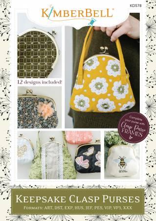 Keepsake Clasp Purses - Machine Embroidery CD - Kimberbell - Kawartha Quilting and Sewing LTD.