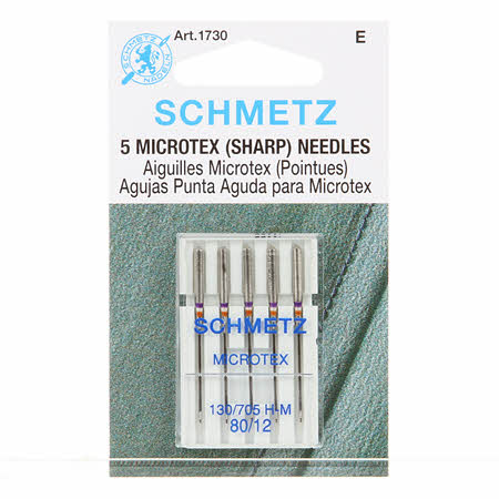 Schmetz MIcrotex Needle - 80/12 - 1 Package of 5 Needles