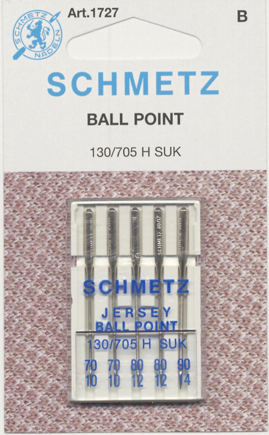 Schmetz Jersey Ballpoint Needle - Assorted 70-90 - 1 Package of 5 Needles
