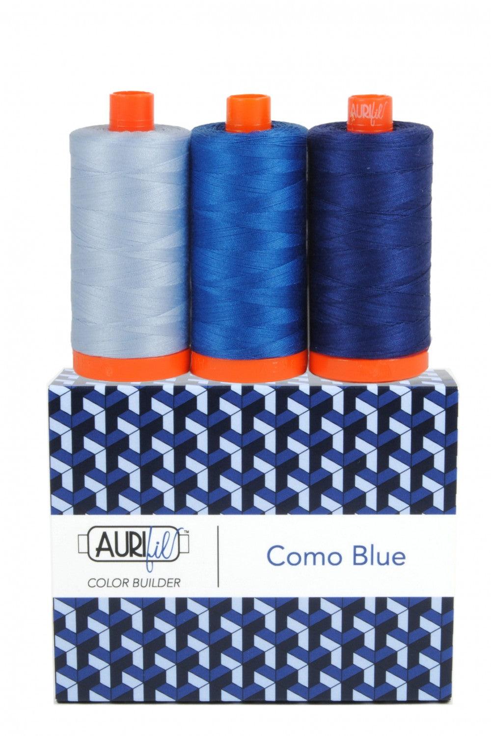 Como Blue, Color Builder, Aurifil, 1300m, Package of 3 - Kawartha Quilting and Sewing LTD.