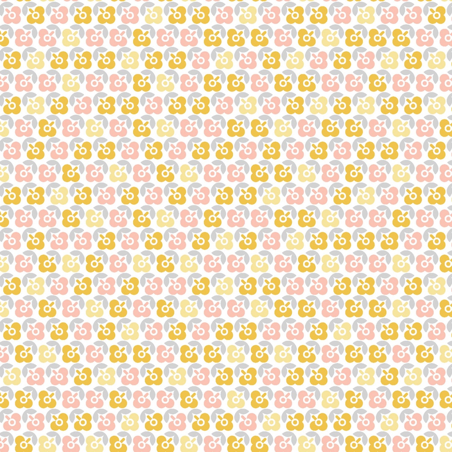 Vintage Flora - Yellow Lucky Flower - 44" Wide - Maywood Studio