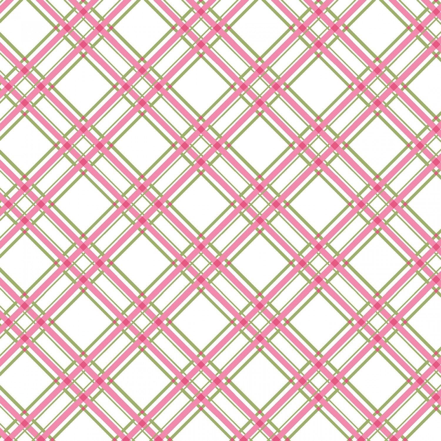 Diagonal Plaid - Pink - 44" Wide - Kimberbell Basics - Kawartha Quilting and Sewing LTD.