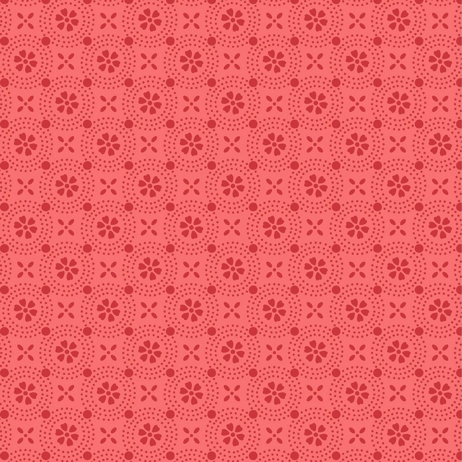 Dotted Circles - Peachy Pink - 44" Wide - Kimberbell Basics - Kawartha Quilting and Sewing LTD.