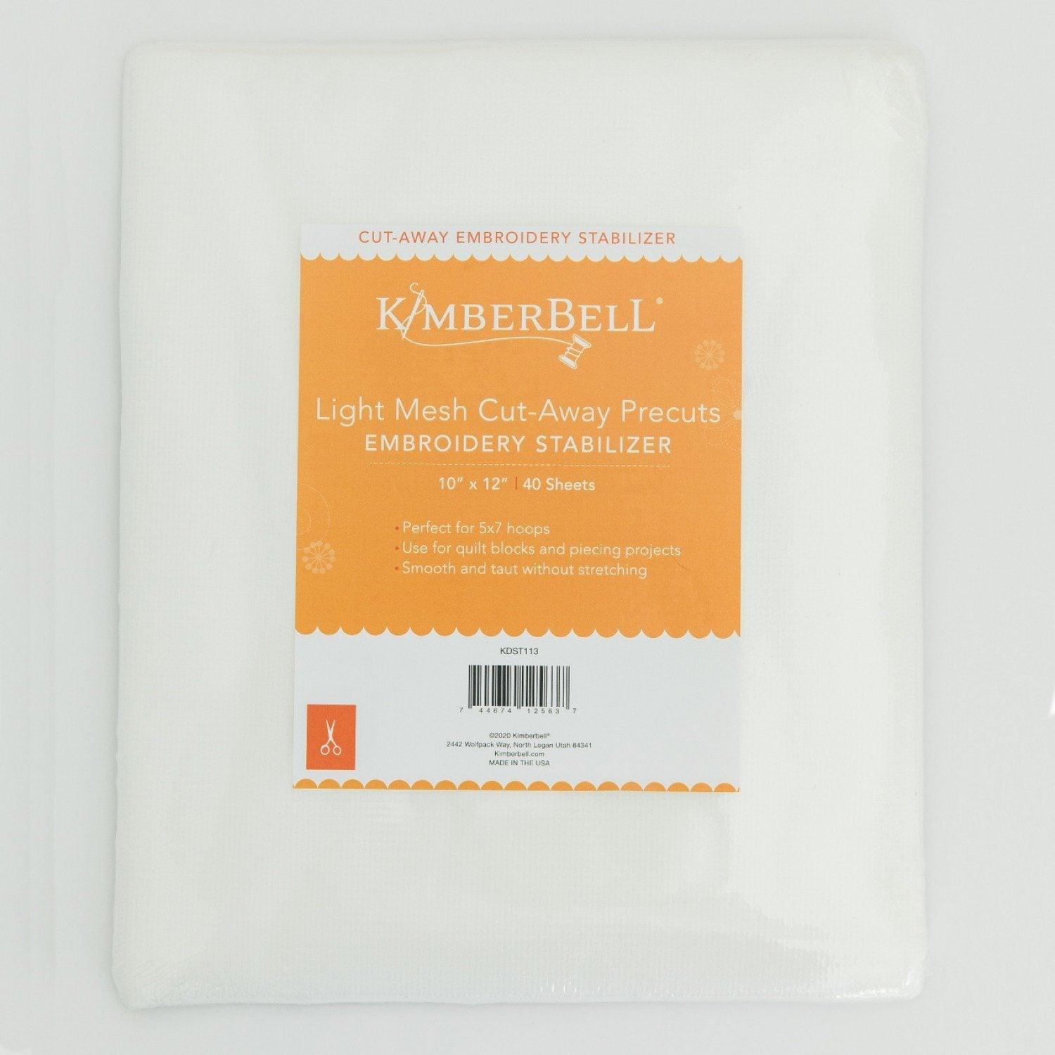 Cut-Away Stabilizer - Light Mesh - 12" x 10" Precuts - Package of 40 - Kimberbell - Kawartha Quilting and Sewing LTD.