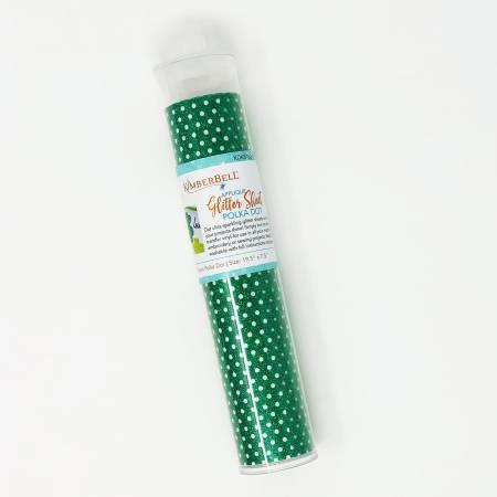 Applique Glitter Sheets - Green Polka Dot - 19.5" x 7.5" - Kimberbell - Kawartha Quilting and Sewing LTD.