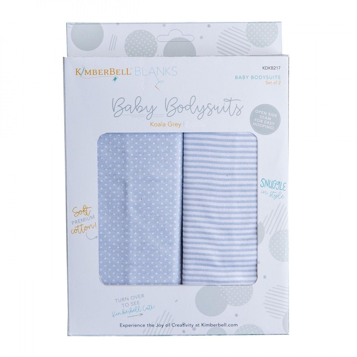 Baby Bodysuits - Koala Grey -  (6-9 Months) - Pack of 2 - Kimberbell - Kawartha Quilting and Sewing LTD.