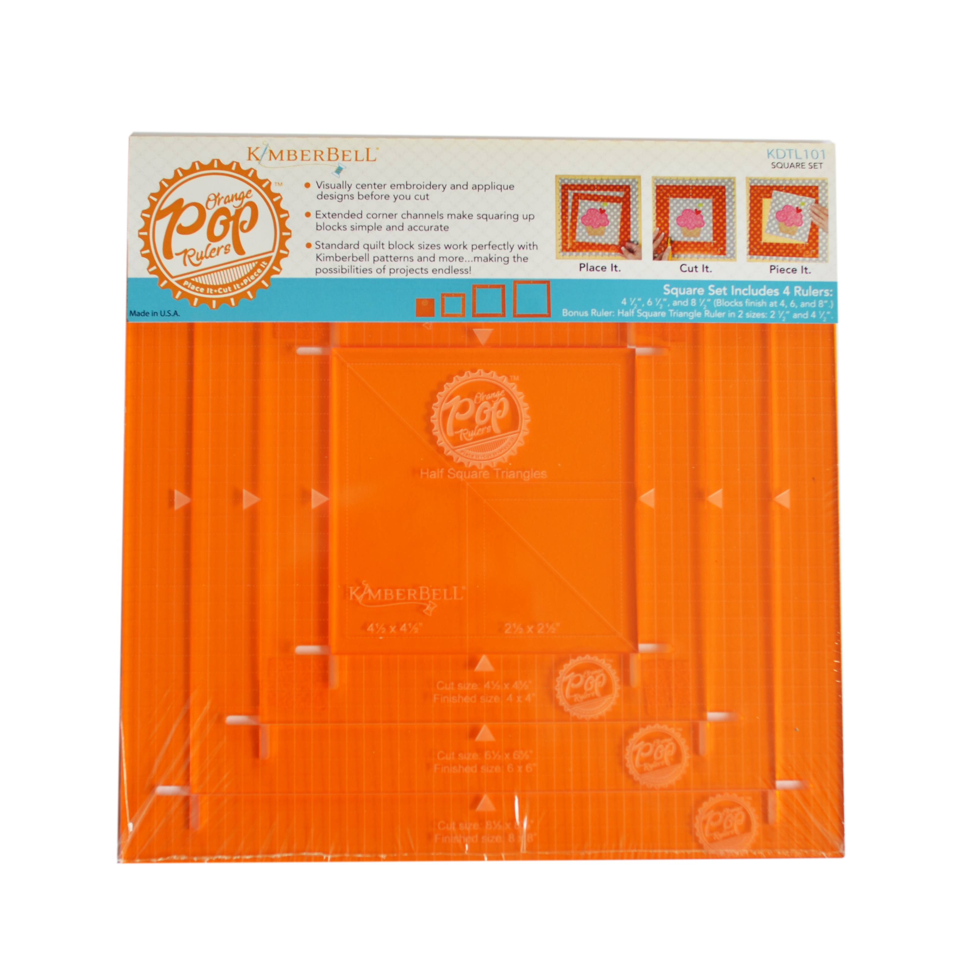 Orange Pop Rulers - Square Set - Kimberbell - Kawartha Quilting and Sewing LTD.