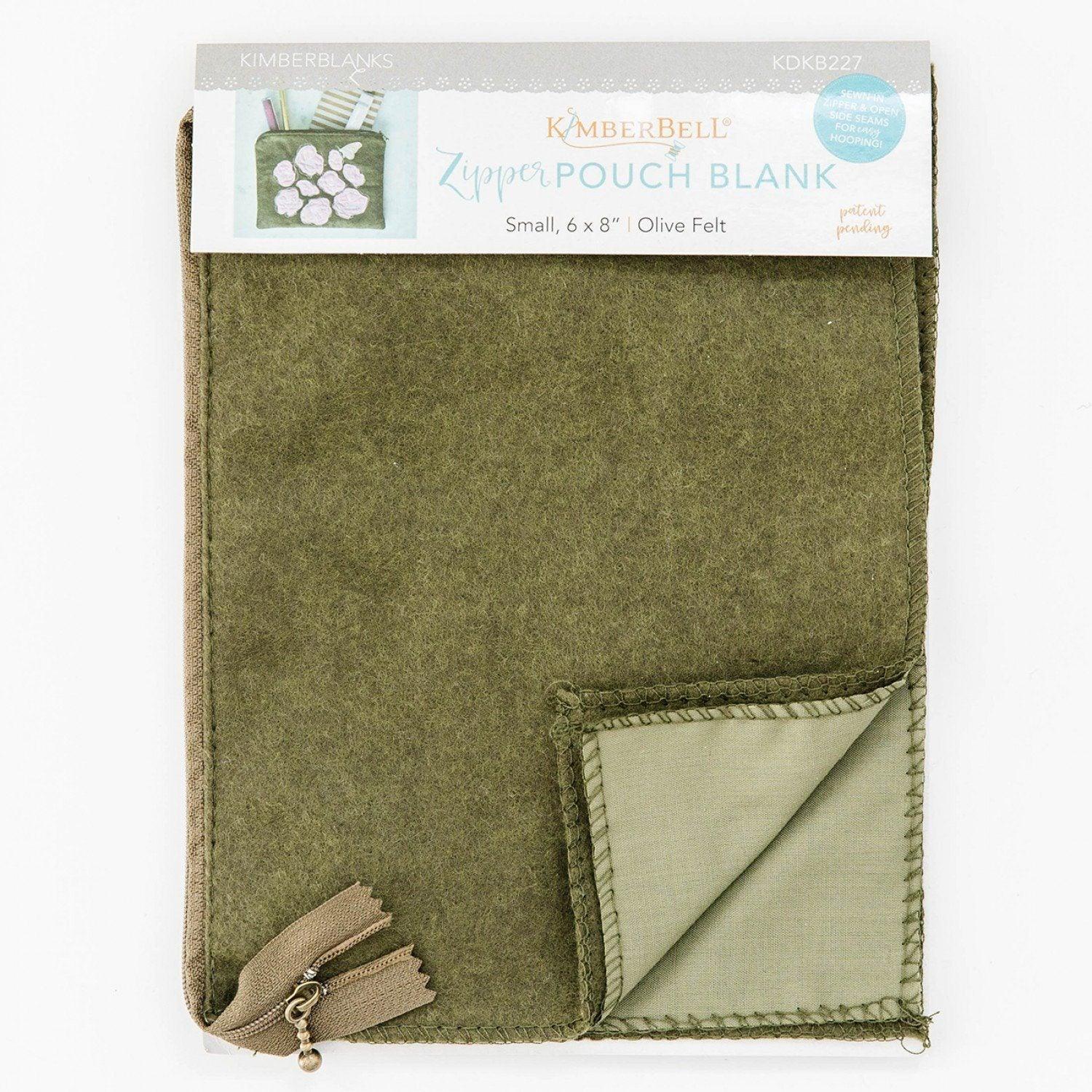 Zipper Pouch Blank - Olive - Felt - Small (6" x 8") - Kimberbell - Kawartha Quilting and Sewing LTD.