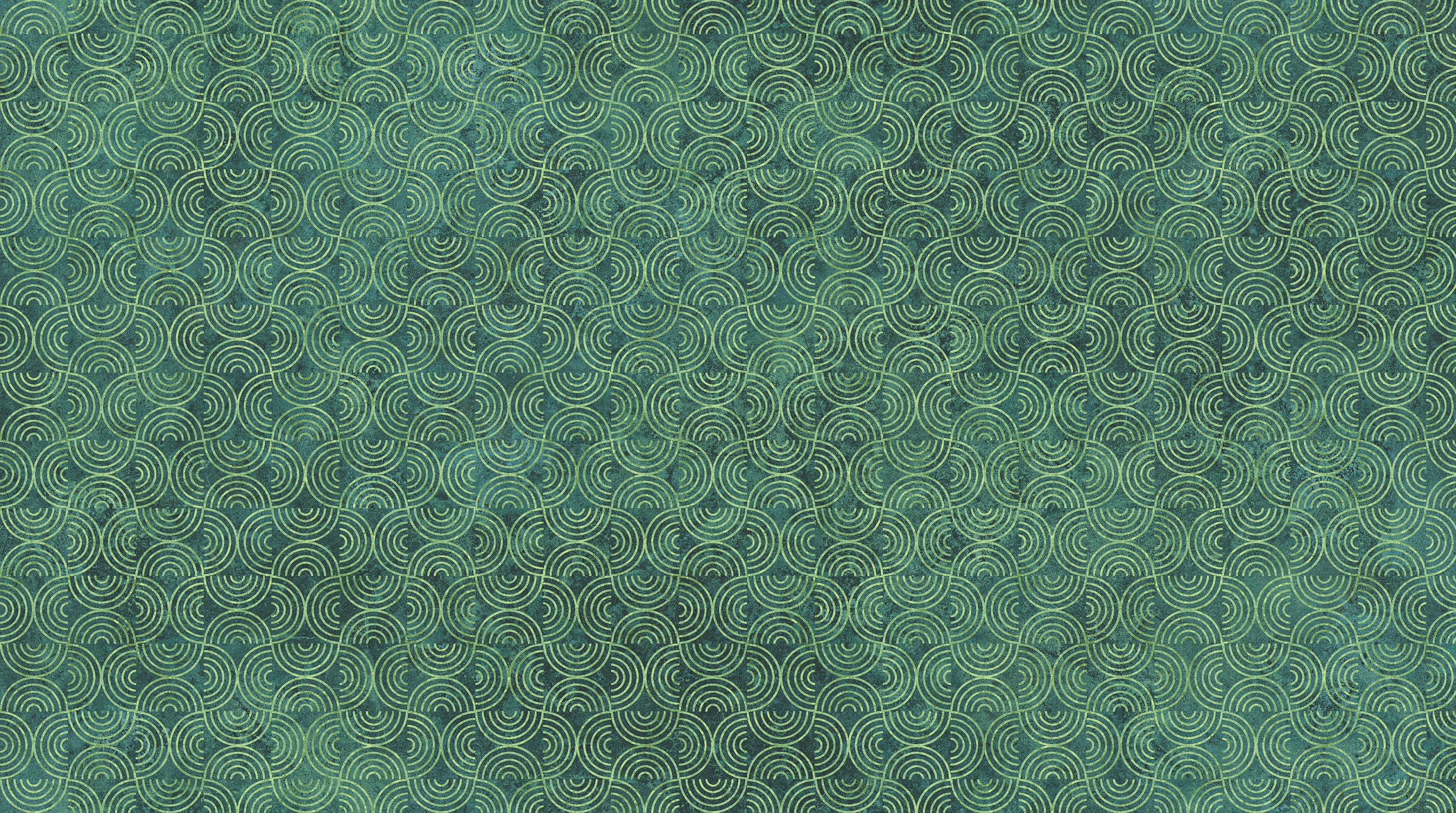 Synchronicity - Half Circle Grid - Green Multi - 44" Wide - Northcott