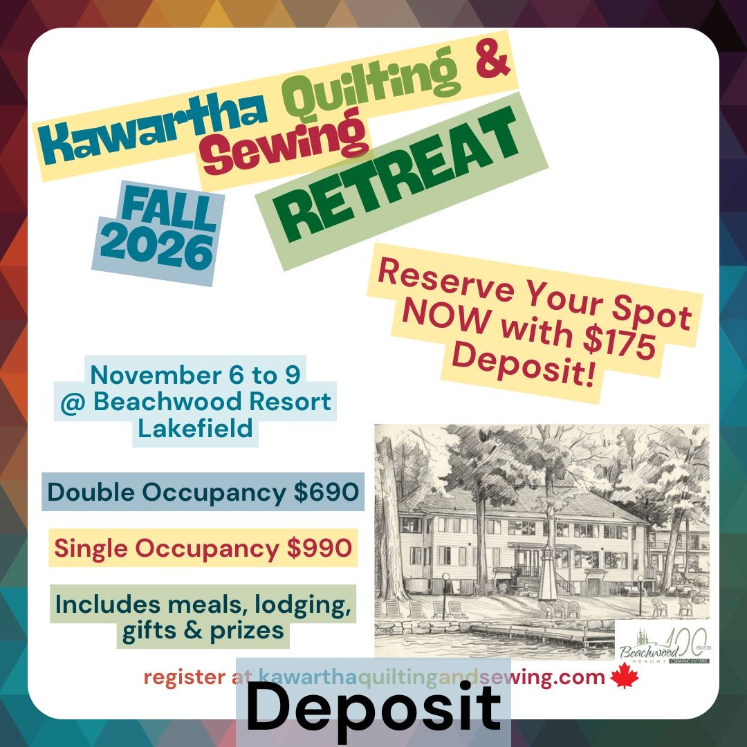 Deposit - Fall Quilting Retreat - Beachwood Resort - Single Occupancy