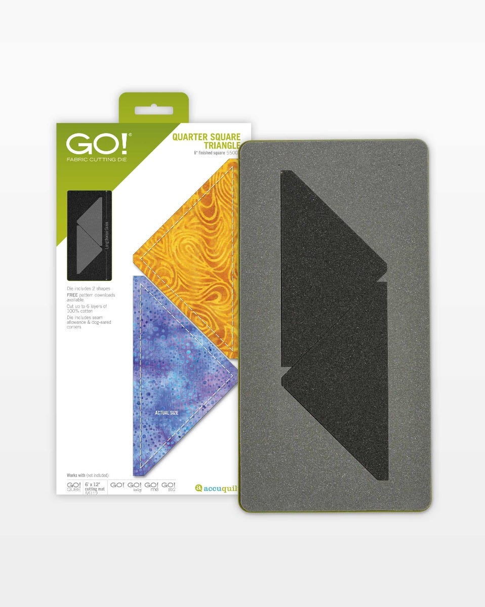 GO! Quarter Square Triangle - 6" Finished Square Die (#55002)