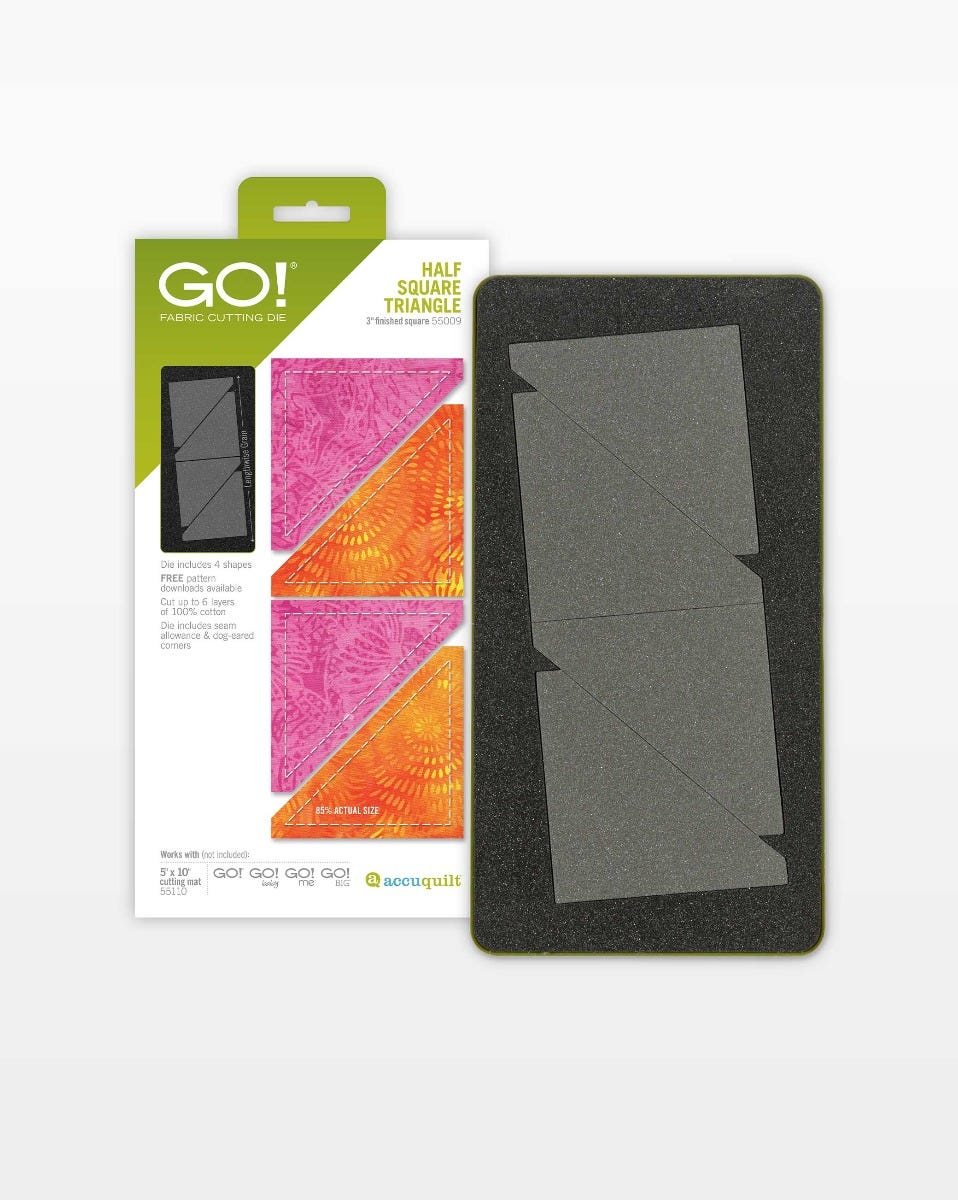 GO! Half Square Triangle - 3" Finished Square Die (#55009)