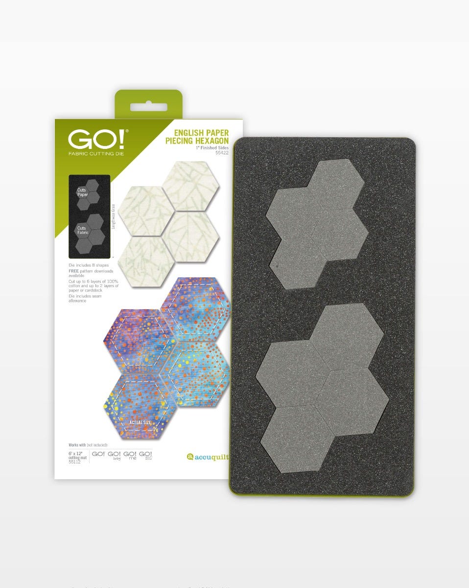 GO! English Paper Piecing Hexagon - 1" Finished Sides Die (#55422)