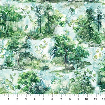 Serenity Springs - Vignettes - Lt Green/Multi - 44" Wide - Northcott
