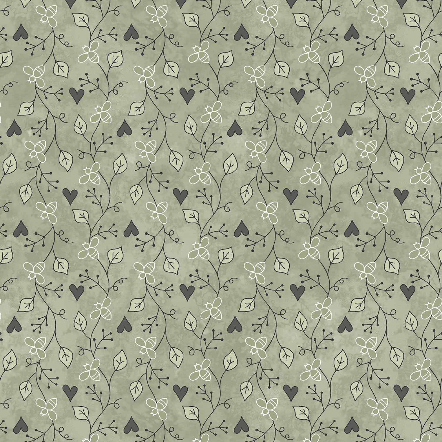 Friendship Garden - Friendship Vine - Light Green - 44" Wide - Henry Glass