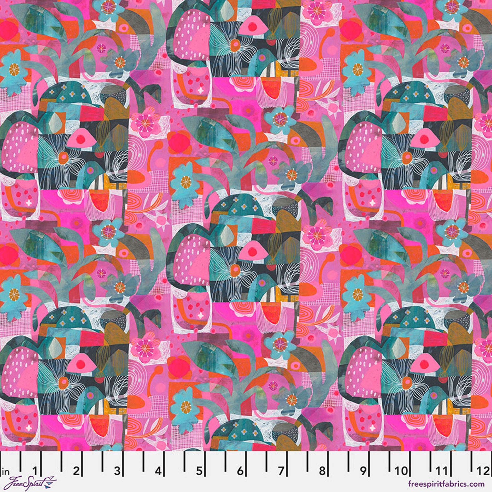 Colori - Blocks - Pink - 44" Wide - Free Spirit