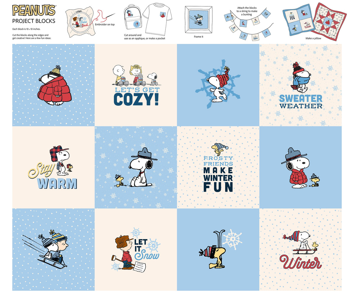 Frosty Friends - Project Blocks Panel - 35" x 44" Wide - Northcott