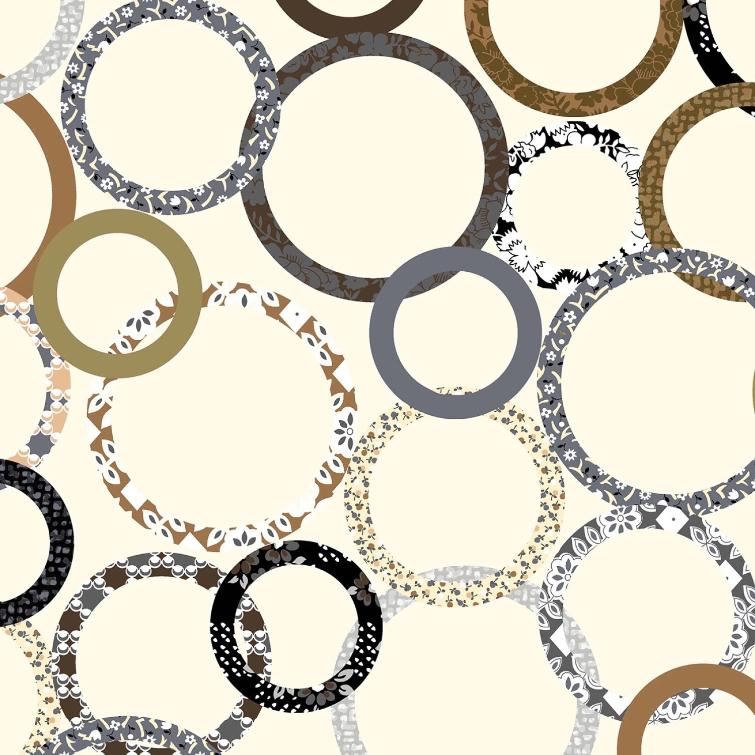 Patchwork Rings - Natural - 108" Wide - Windham